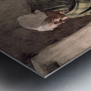 Sad Mother With Baby And Grandmother Vintage Oil Painting Metal print