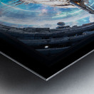 The Spacecraft Cripisin Docked at Heritan Station Awe-Inspiring AI Concept Art by Xzendor7 Metal print