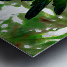 Abstract Dark Green Daisy Flower Metal print