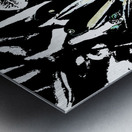 Abstract Black and White Daisy Flower Metal print