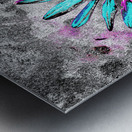 Abstract Neon Blue Daisy Metal print