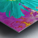 Abstract Surreal Cyan Daisy Metal print