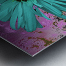 Abstract Teal Daisy Metal print