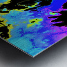 Abstract Neon Melting Daises Metal print