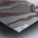 Abstract White and Grey Flowing Daisy Flower  Metal print