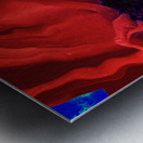 Abstract Dark Centred Red Flowing Daisy Flower Metal print