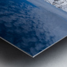High res aerial panorama shot of scenic snowy mountain range in winter in the European Alps Metal print