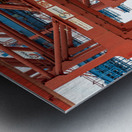 Closeup view of gantry cranes at the Eurogate container terminal in Hamburg Germany Metal print