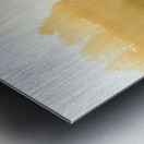 Beautiful sunrise in rural landscape with sun rays shining through the morning fog  Metal print