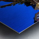 Night shot of a fountain and the town hall in the historic oldtown of Tübingen Germany Metal print