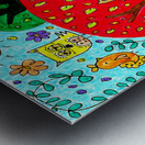 Abstract Doodle Art Trees and Owls  Metal print