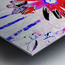 Abstract Red and Blue Daises Metal print