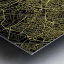 Paris France City Map Print Metal print