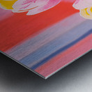 Pot of Tulips Cool Pink Metal print