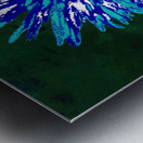 Abstract Vibrant Blue and Green Daisy Flower Metal print