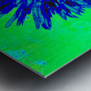Abstract Vibrant Green and Blue Daisy Flower Metal print
