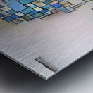 Abstract Mosaic Art with Blue and Earth Tones Metal print