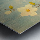 Chinoiserie Screen with Flowers and Leaves Metal print
