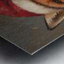 Festive Fox in Santa Hat Metal print