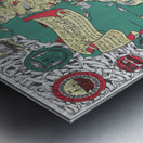 1926 Pictorial Map of New Hampshire – Whimsical and Informative Illustration Featuring Towns Landmarks Mountains and Local Folklore in a Classic New England Decorative Style Metal print