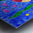 Abstract Doodle Art Fish Metal print