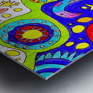 Abstract Doodle Art Flamingos Metal print