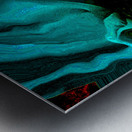 Abstract Daisy in Vibrant Blues and Greens Metal print