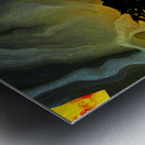 Abstract Daisy in Green and Yellow Metal print