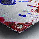 Abstract Daises on a Coloured Splatter Background Metal print