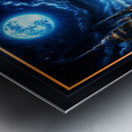 The Epic Fantasy City Known As The Deblan Metropolis Under a Full Moon Breathtaking AI Concept Art by Xzendor7 Metal print