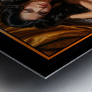 A Mesmerizing Raven-Haired Beauty Reclining In Satin And Golden Luxury AI Concept Art by Xzendor7 Metal print