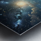Celestial Nightscape Over Mountains Metal print
