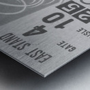 1957 Georgia Tech vs. Georgia Black and White Ticket Remix Metal print