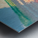 Fighter jets performing airshow with colorful exhaust streams in scenic clouds Metal print