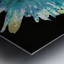 Abstract Blue Green Daisy on a Dark Abstract Background  Metal print