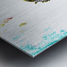 Abstract White Daisy on a Coloured Background  Metal print