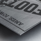 1939 Iowa State vs. Nebraska Black and White Ticket Remix Metal print