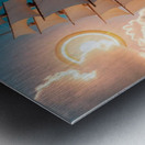 Artwork of an old ship in the middle of the sea waves Metal print