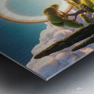 Serene Swan Paradise: A Dreamlike Garden of Tranquility Metal print