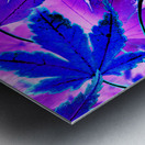 Abstract Neon Purple and Blue Creative Leaves  Metal print