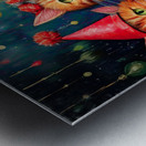 Funky Christmas Cats  Metal print