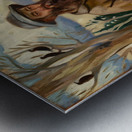 a rustic painting of a man with a long beard stan Metal print