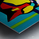 Colorful & Vibrant Retro Mid Century Modern Style Abstract Cat Painting Metal print