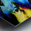 Abstract Vibrant Yellow and Blue Metal print