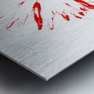 Abstract Bold Red Daisy Metal print