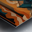 Layered Paper-Cut Mountain Landscape: A Sunset Symphony of Nature Metal print