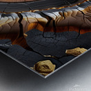 Golden Heartwood: A Mesmerizing Abstract Cross-Section of a Tree Trunk Metal print