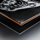 Vintage Black And White Sultry Pinup Glamour Girl Nude Gorgeous AI Concept Art by Xzendor7 Metal print