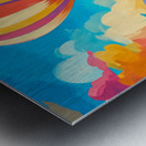 Hot Air Balloon Over Bright Countryside Metal print