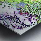 Vibrant watercolor landscape of a lush spring garden Metal print